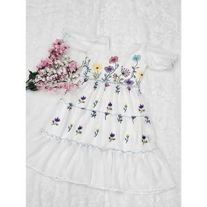 GEORGETTE ATRACTIVA CON TRABAJO ESTAMPADO LISTO PARA LLEVAR ONE PEICE BLANCO - Product Image 5