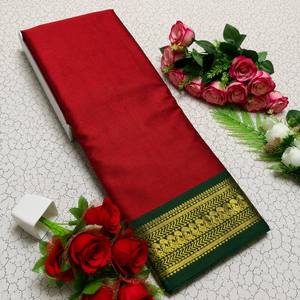 Hit Design New Women Fashion Exclusive Border Design Small Checks Zari Patterns Kajivaram Georgette <b>Silk</b> Saree Party Same Blouse - Product Image 1