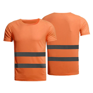 High Visibility <b>Fluorescent</b> Safety Work Shirt Breathable Windproof Reflective Strips Mens Women Unisex Workwear Blue - Product Image 2