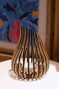 Handmade <b>Wooden</b> Round Shape <b>Candlestick</b> Holder Letterpress Printed Decorative Tea Light Holder for Home Wedding Decor - Product Image 3