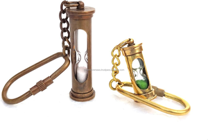 Sablier vintage avec chaîne en bronze et en or, accessoire de décoration de bureau - Product Image 5