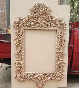 กรอบกระจกไม้แกะสลักดีไซน์ทันสมัยและสวยงาม พร้อมการตกแต่งที่สมบูรณ์แบบและขนาดมาตรฐาน - Product Image 1