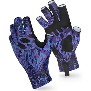 Lightweight Customized Size Logo Design Printing Fingerless Unisex Spandex Material Waterproof Breathable Fishing Gloves UV - Product Image 6