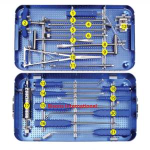 BISONS - Juego de Instrumentos Ortopédicos Manuales de Acero Inoxidable para Cirugía de Columna Vertebral TLIF PEEK Cage - Product Image 1