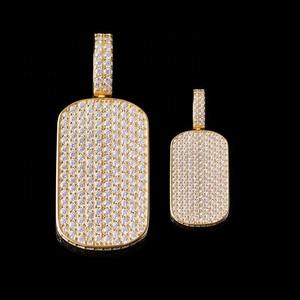 18K Gold Plated <b>Dog</b> Pendant With Round Brilliant Cut Diamonds Micro Pave Men's Hip Hop Charm Gift - Product Image 3