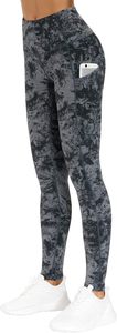 High Waist Yoga <b>Leggings</b> Full Length Print Pattern Spandex Polyester Four-Way Stretch <b>With</b> <b>Pockets</b> Contrast Stitch Design - Product Image 3