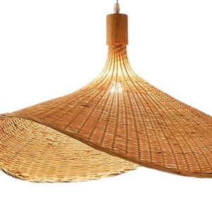 Lámpara de Techo Colgante de Ratán Natural Hecha a Mano, Diseño Único y Acampanado, Estilo Boho para Comedor - Product Image 5