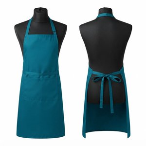 Delantal de Chef de Polialgodón de Primera Calidad Black Hardson, 220 GSM, Azul Turquesa, Correa Ajustable para el Cuello, Cierre de Botón, para Restaurante y Bar - Product Image 1