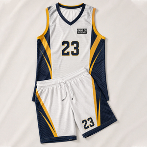 OEM ODM Men's Sleeveless Jersey Shorts Quick Dry Sportswear Team Training Game Athletic Apparel Custom Basketball Uniform Set - Product Image 1