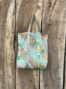 Sac à main en coton Kantha, écologique, fait main, sac fourre-tout réutilisable, sac de courses, sac de plage, sac de pique-nique, sac de transport pour l'épicerie - Product Image 2