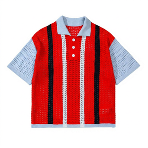 <b>Men's</b> Knitted <b>Leopard</b> <b>Print</b> for <b>Shirt</b> Short Sleeve Breathable Quick Dry Color Blocked Hip Hop Design ODM - Product Image 4