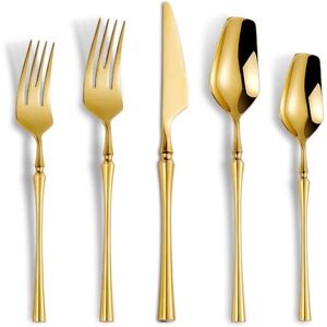 Juego de cubiertos de acero inoxidable al por mayor, popular para restaurantes, juego de cubiertos de acero espejado, India - Product Image 3