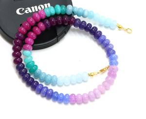 Beautiful Colorful <b>Quartz</b> Smooth Rondelle Beads Choker <b>Necklace</b> 7-8MM Fashion Gemstone <b>Necklace</b> For Women Girls Handmade Jewelry - Product Image 2