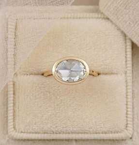 Anillo de Eternidad de Diamantes Cultivados en Laboratorio, Corte Rosa, Ovalado, Oro Sólido de 14K, Certificado IGI, de Lujo, para Mujer, al Por Mayor - Product Image 6