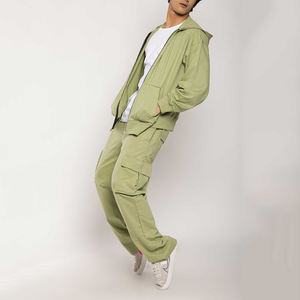 Conjunto de 2 piezas de ropa para hombre: Joggers vintage con efecto desgastado por el sol y chándal de felpa francesa de alto gramaje con lavado ácido para hombre - Product Image 1