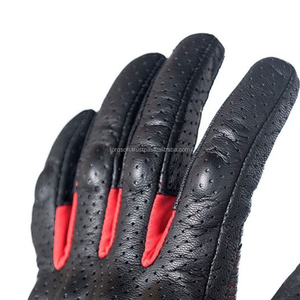 Custom logo Leather Full-<b>finger</b> Motorcycle <b>Gloves</b> for Men Women Breathable Hard Touchscreen Auto Hand Grips Summer - Product Image 4