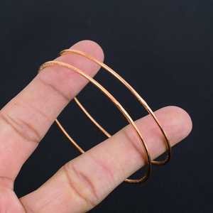 Belladec Premium Quality Crafted Women's Classic Accessory Set Two Handmade <b>Copper</b> <b>Bangles</b> Minimalist Stackable Thin Bracelet - Product Image 5