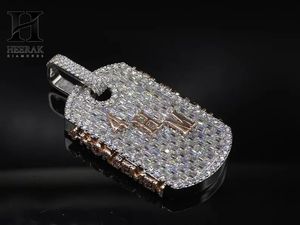 <b>Custom</b> Iced Out Baguette Diamond <b>Dog</b> <b>Tag</b> Pendant Personalized Name Pendant Lab Grown Diamond Hip Hop Jewellery - Product Image 1