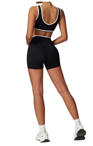 Latest <b>High</b> Quality Tie Dye Yoga Wear <b>Shorts</b> Plaid Gym Fitness Sets Women's Activewear Sport Bra V <b>Shape</b> 2pcs Workout Clothing - Product Image 3