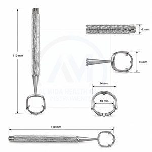 Pince de fixation Hoffman Thronton Globe en acier inoxydable, instrument chirurgical ophtalmique AMHC-R-415 certifié CE Classe II pour la rétine - Product Image 5