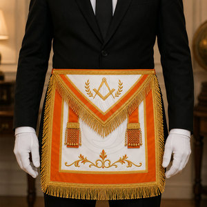 Tablier de maître maçon de haute qualité avec broderie fine, style classique, tissu doux pour les fonctions formelles et les occasions spéciales - Product Image 3