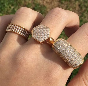 Bague unisexe en platine avec zircon et pierres précieuses, sertie pavé, bijoux personnalisables pour Noël, anniversaire, fiançailles, mariage, fête, taille sur mesure - Product Image 3