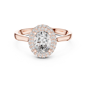Dual Halo Oval Cut Lab Grown Solitaire <b>Ring</b> <b>Set</b> in 18KT White Gold for Party Wedding Daily Use Luxury Gifting for <b>Women</b> - Product Image 5