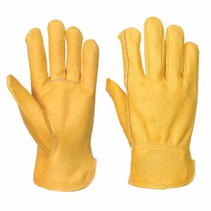 Premium Cowhide Grain Leather Yellow <b>Driver</b> <b>Gloves</b> Fleece Lined Lorry Driving Work <b>Gloves</b> Heavy Duty Heat Resistant - Product Image 4