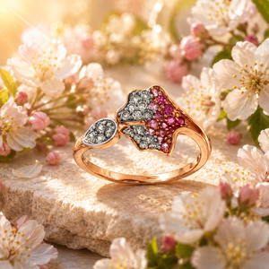 Bague de fiançailles et de mariage de luxe en tourmaline et diamant taille brillant pour femme, or 10K 14K 18K, argent 925 935 - Product Image 1