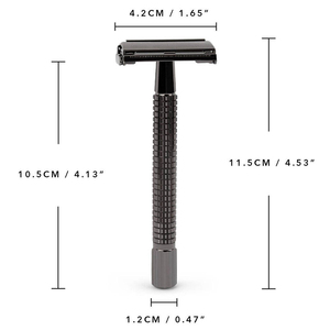 Maquinilla de afeitar de seguridad para hombres, herramienta de afeitado de acero inoxidable, maquinilla de afeitar de doble filo, herramienta clásica manual para afeitar la barba - Product Image 5
