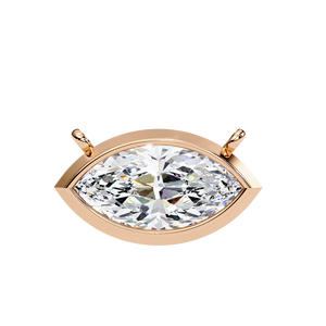 10K 14K 18K Rose <b>Gold</b> Lab Grown Diamond Solitaire Charm Necklace <b>Solid</b> Tiny Minimalist Women's Luxury Bezel Setting <b>Pendant</b> - Product Image 6