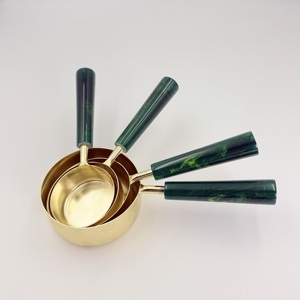 Nueva Cuchara Medidora de Café para Cocina, de Acero Inoxidable Dorado, con Mango de Resina, Tazas y Cucharas Medidoras, Utensilios para Hornear - Product Image 1