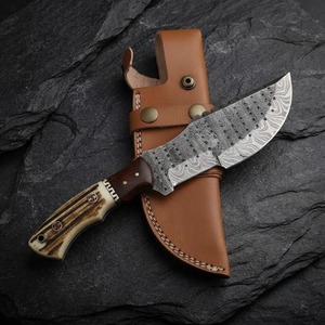 Couteau de chasse artisanal – Couteau de brousse et de camping de 12 pouces avec étui en cuir - Product Image 2