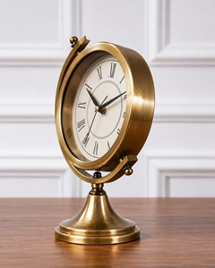 Reloj de Mesa de Latón con Números Romanos, Estilo Vintage Decorativo, Reloj de Escritorio Clásico para Hogar, Oficina, Sala de Estar - Product Image 3