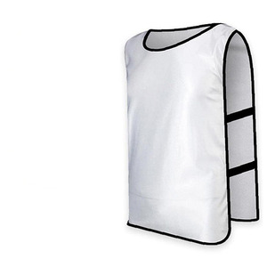 Gilet d'entraînement réversible blanc sans manches respirant 100% polyester unisexe adulte toutes saisons sport séchage rapide avec cordon de serrage - Product Image 3