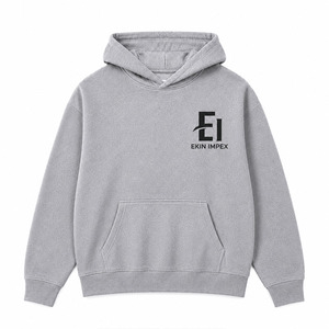 เสื้อฮู้ดดี้พิมพ์ลายสกรีนสีเทาอ่อนพรีเมียมสำหรับผู้ชาย – เสื้อสเวตเชิ้ตมีฮู้ดผ้าฟลีซทรงโอเวอร์ไซส์พร้อมกระเป๋าจิงโจ้ - Product Image 1