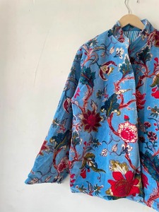 Blazer en velours matelassé réversible en coton fait main indien à imprimé animal, manches trois quarts, pour filles - Product Image 5