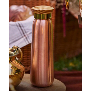 Copper Polish Simple Best Quality Water <b>Bottle</b> With Wooden Lid Decoration Luxury Unique Wholesale Fancy Modern Copper <b>Bottle</b> - Product Image 3