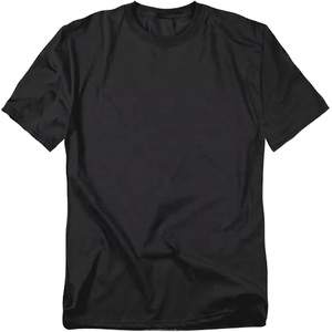 T-shirt décontracté noir à manches courtes et col rond pour homme, coupe classique, 100 % coton, couleur unie, jersey tricoté, teint uni 2027 - Product Image 3