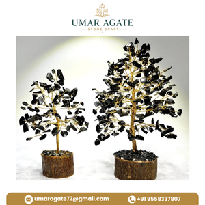 Arbre en cristal de tourmaline noire naturelle fait main, 700 copeaux, pierres précieuses de qualité supérieure, arbre à argent Feng Shui, décoration, cadeau - Product Image 5