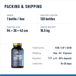 L-Arginine L-Citrulline Précurseur d'Oxyde Nitrique Supplément d'Acides Aminés Énergisant à Base de Plantes 90 Capsules Végétaliennes Naturelles - Product Image 3