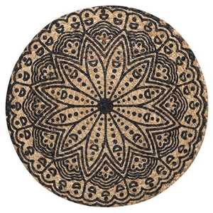 <b>Round</b> Bohemian Geometric Printed <b>Place</b> <b>Mat</b> with Mandala Design for Home Use - Product Image 1