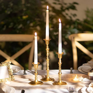 Décoration de Noël, porte-bougies en métal, porte-bougies en laiton pour bougies coniques, décoration pour table à manger, centre de table de mariage - Product Image 5