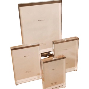 Luxury Transparent Crystal <b>Acrylic</b> <b>Block</b> Photo Frame Magnetic 20mm Thick Desktop Picture Frame for Home Decor & Wedding Gift - Product Image 1