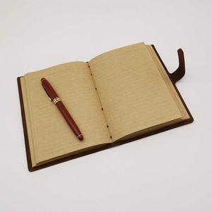 Diario Encuadernado en Cuero, Tapa Dura, Cosido, Color Marrón Oscuro, Cuaderno de Escritura Personal - Product Image 3