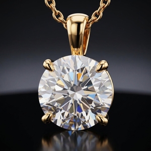 Pendentif Solitaire Classique Tendance 6mm en Diamant Rond Intemporel Nouveau Design Simple à 4 Griffes Breloque Charme Synthétique CVDHPHT Bijou Quotidien - Product Image 2