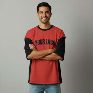 เสื้อยืดผู้ชายแฟชั่นใหม่ทรงโอเวอร์ไซส์ พิมพ์โลโก้ตามสั่ง คอกลม แขนสั้น ผ้าฝ้าย 100% ไซส์ใหญ่ น้ำหนักเบา - Product Image 2