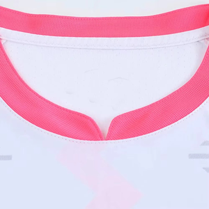 Ensemble de maillots de football sublimés pour hommes, blanc et rose, à manches courtes, géométriques, anti-transpiration, vêtements de sport pour toutes les saisons - Product Image 5
