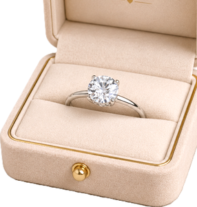 Bague de fiançailles élégante en argent sterling 925 et or 10K 14K avec diamant de laboratoire rond de 2 carats, sertie à griffes, vente en gros - Product Image 5