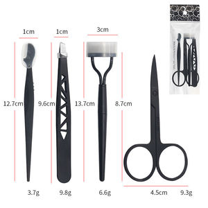 Tijeras Negras para Depilar Cejas, Set de Depilación con Cuchilla, Kit para Recortar Cejas - Product Image 4